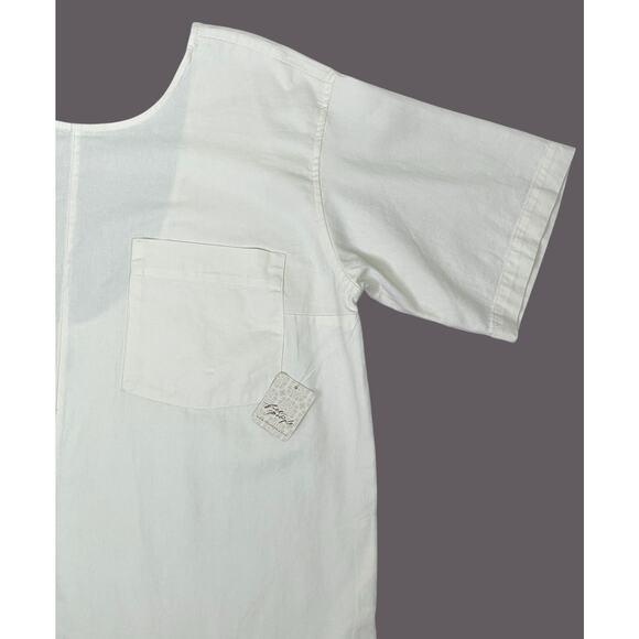 Free People Free-est Dean Romper in Neutral Wet Plaster Small Beachy Boho NWT - Picture 6 of 12